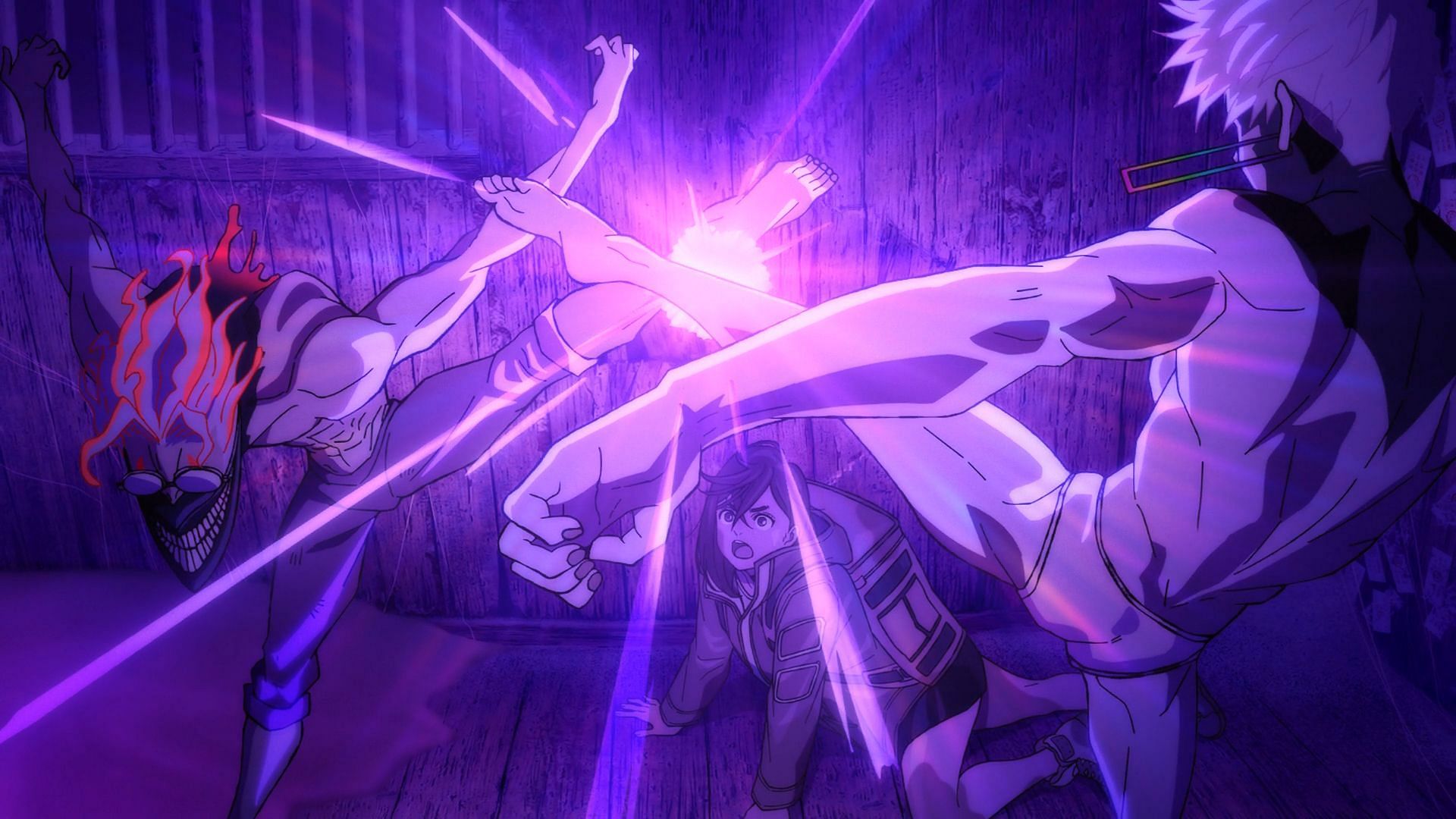 Okarun vs. Evil Eye begins (Image via Science SARU)